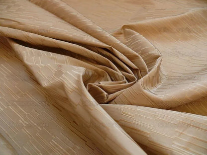 100% Silk Jacquard Staggered Stripe Texture "linen" Khaki MSRP USD258/y