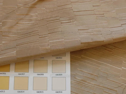 100% Silk Jacquard Staggered Stripe Texture "linen" Khaki MSRP USD258/y