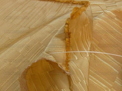 100% Silk Jacquard Staggered Stripe Texture "amber" Gold MSRP USD258/y