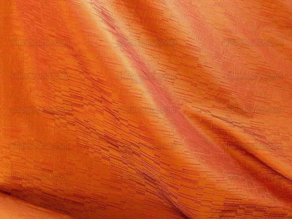 100% Silk Jacquard Staggered Stripe Texture "allspice" Orange MSRP USD258/y