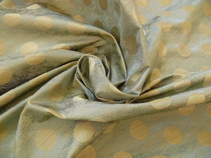 by yard B. Berger Duralee 100% Silk Damask Polka Dot "tide" Blue Reversible Strie and Satin Mid-Century MSRP USD 250/Y