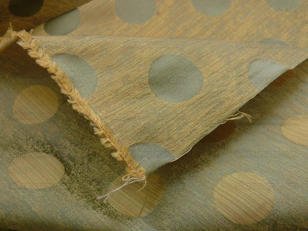 by yard B. Berger Duralee 100% Silk Damask Polka Dot "tide" Blue Reversible Strie and Satin Mid-Century MSRP USD 250/Y