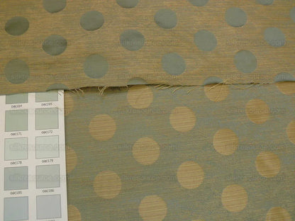 by yard B. Berger Duralee 100% Silk Damask Polka Dot "tide" Blue Reversible Strie and Satin Mid-Century MSRP USD 250/Y