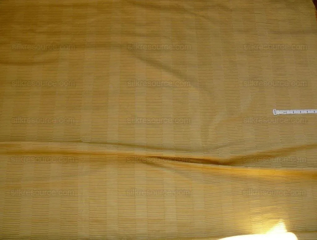 100% Silk Jacquard Piano Key Texture "cornsilk" Gold Yellow