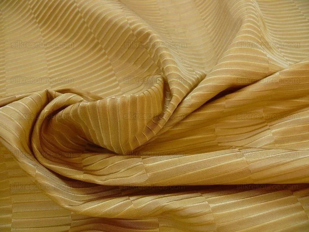 100% Silk Jacquard Piano Key Texture "cornsilk" Gold Yellow