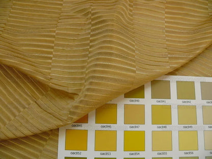 100% Silk Jacquard Piano Key Texture "cornsilk" Gold Yellow