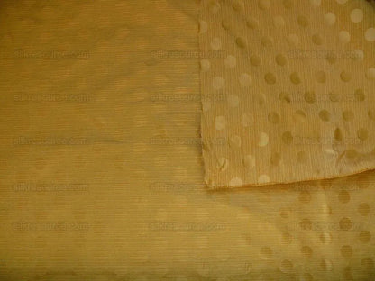 B. Berger Duralee 100% Silk Damask Polka Dot "sunkissed" Gold Yellow Reversible Strie and Satin Mid-Century MSRP USD 250/Y
