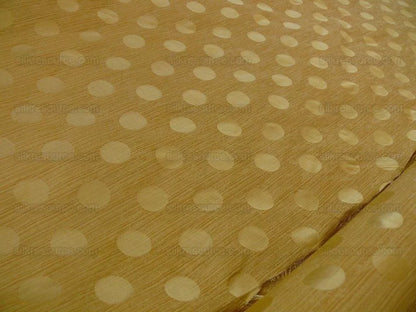 B. Berger Duralee 100% Silk Damask Polka Dot "sunkissed" Gold Yellow Reversible Strie and Satin Mid-Century MSRP USD 250/Y