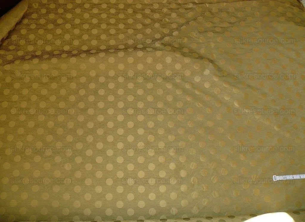 B. Berger Duralee 100% Silk Damask Polka Dot "pine" Green Reversible Strie and Satin Mid-Century MSRP USD 250/Y