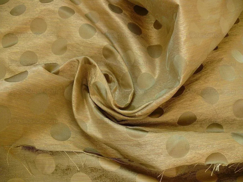 B. Berger Duralee 100% Silk Damask Polka Dot "pine" Green Reversible Strie and Satin Mid-Century MSRP USD 250/Y