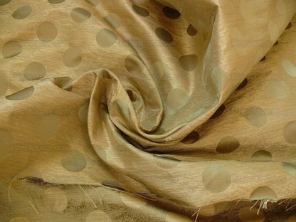 B. Berger Duralee 100% Silk Damask Polka Dot "pine" Green Reversible Strie and Satin Mid-Century MSRP USD 250/Y