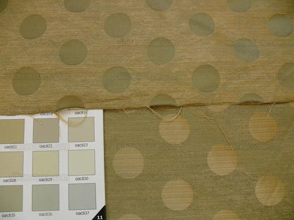 B. Berger Duralee 100% Silk Damask Polka Dot "pine" Green Reversible Strie and Satin Mid-Century MSRP USD 250/Y