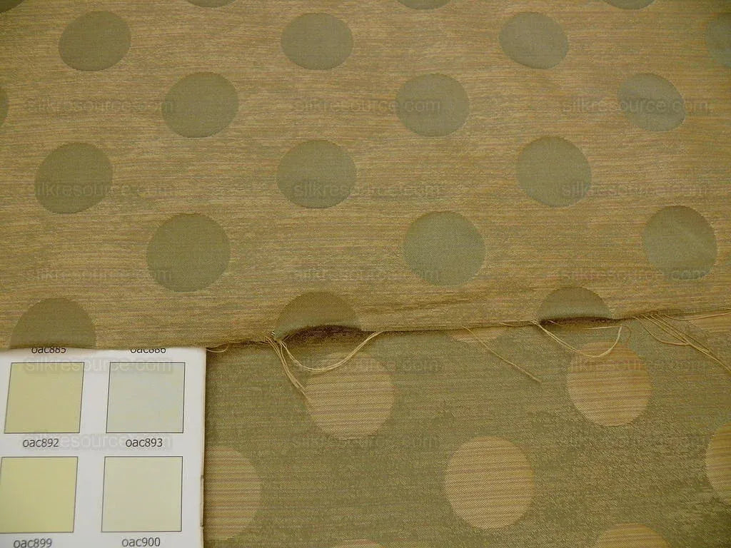 B. Berger Duralee 100% Silk Damask Polka Dot "pine" Green Reversible Strie and Satin Mid-Century MSRP USD 250/Y