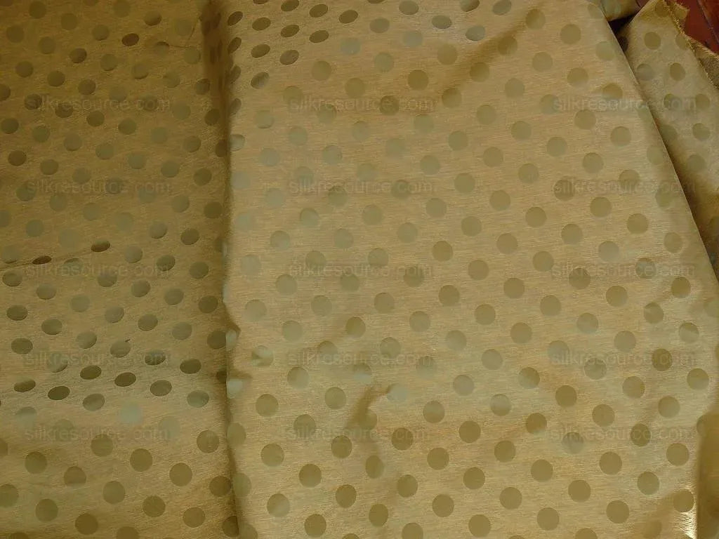 B. Berger Duralee 100% Silk Damask Polka Dot "pine" Green Reversible Strie and Satin Mid-Century MSRP USD 250/Y