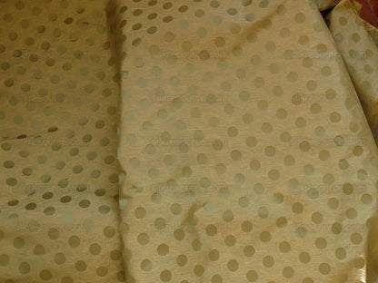 B. Berger Duralee 100% Silk Damask Polka Dot "pine" Green Reversible Strie and Satin Mid-Century MSRP USD 250/Y