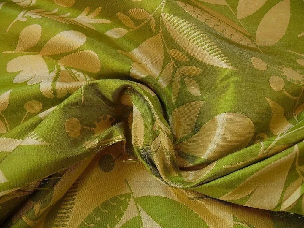 100% Silk Damask Fairy Tale Tree Of Life "spring" Green Thick Josef Frank MSRP USD356/Y