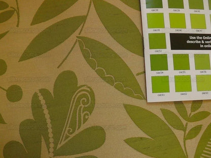 100% Silk Damask Fairy Tale Tree Of Life "spring" Green Thick Josef Frank MSRP USD356/Y