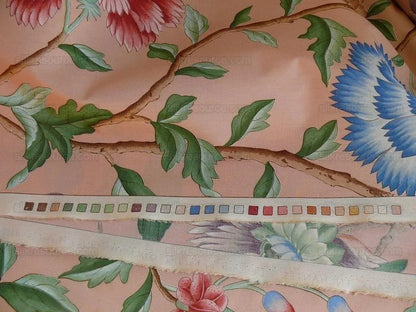 Clarence House Les Oiseaux Enchantes Bird Ratti Silk Italian Peach Pink MSRP USD 642/Y