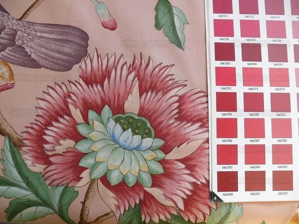 Clarence House Les Oiseaux Enchantes Bird Ratti Silk Italian Peach Pink MSRP USD 642/Y