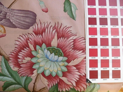 Clarence House Les Oiseaux Enchantes Bird Ratti Silk Italian Peach Pink MSRP USD 642/Y