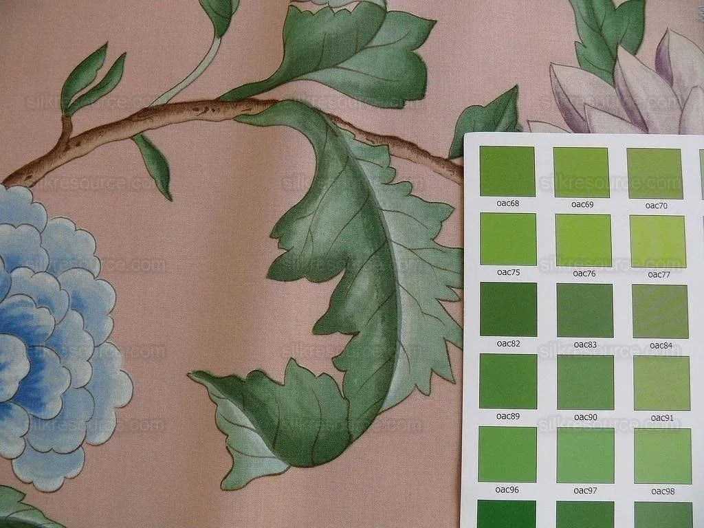 Clarence House Les Oiseaux Enchantes Bird Ratti Silk Italian Peach Pink MSRP USD 642/Y