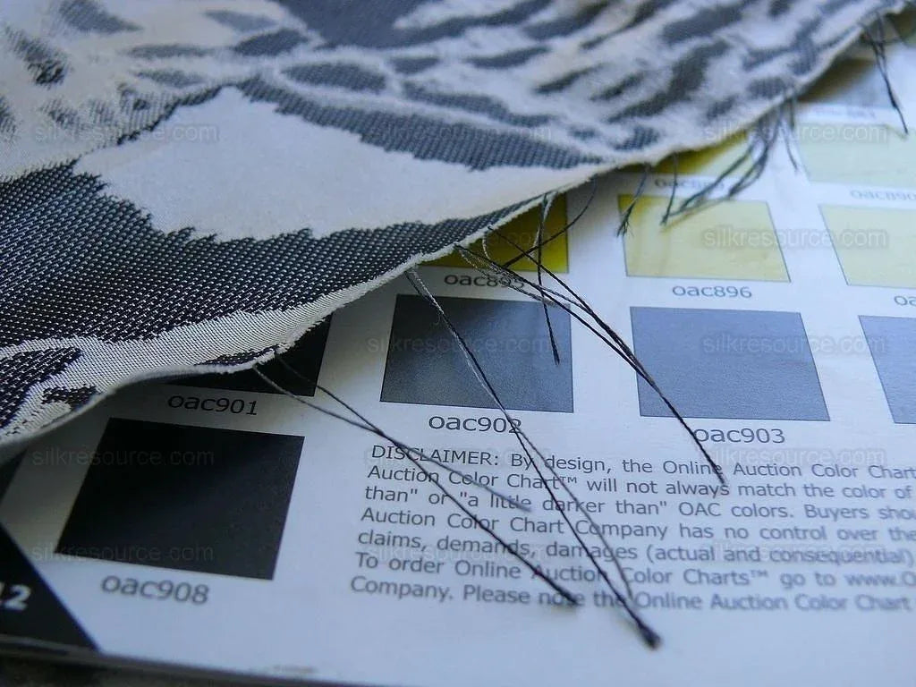 Brunschwig &amp; Fils Animal Skin Tiger Leopard Shark Zebra 100% Silk Lampas Charcoal Silver Black