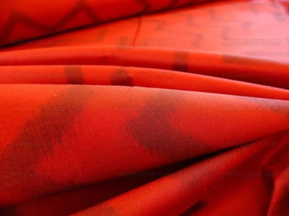 Clarence House Silk Crimson Red "malago" Charcoal Black Ikat MODERN WARP PRINT