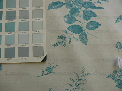 Brunschwig &amp; Fils Chinoisere A L'americaine Toile Aqua Blue White Bird Animal  Flora and Fauna from Mount Vernon Toile de jouy
