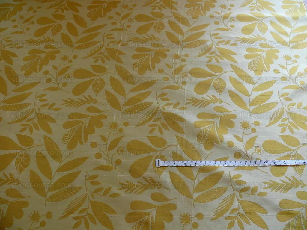 100% Silk Damask Fairy Tale Tree Of Life "yellow" Gold Thick Josef Frank MSRP USD356/Y