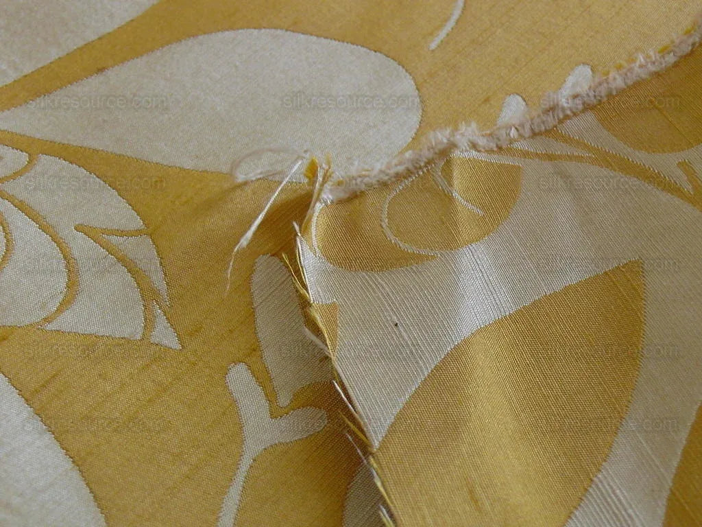 100% Silk Damask Fairy Tale Tree Of Life "yellow" Gold Thick Josef Frank MSRP USD356/Y