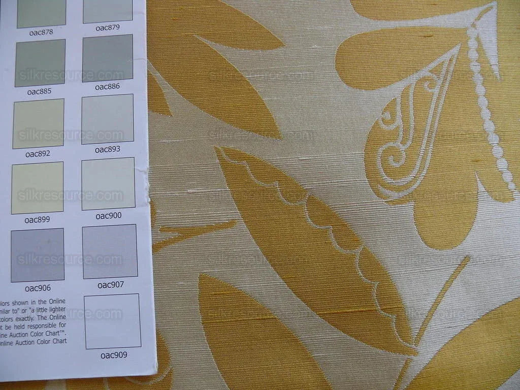 100% Silk Damask Fairy Tale Tree Of Life "yellow" Gold Thick Josef Frank MSRP USD356/Y