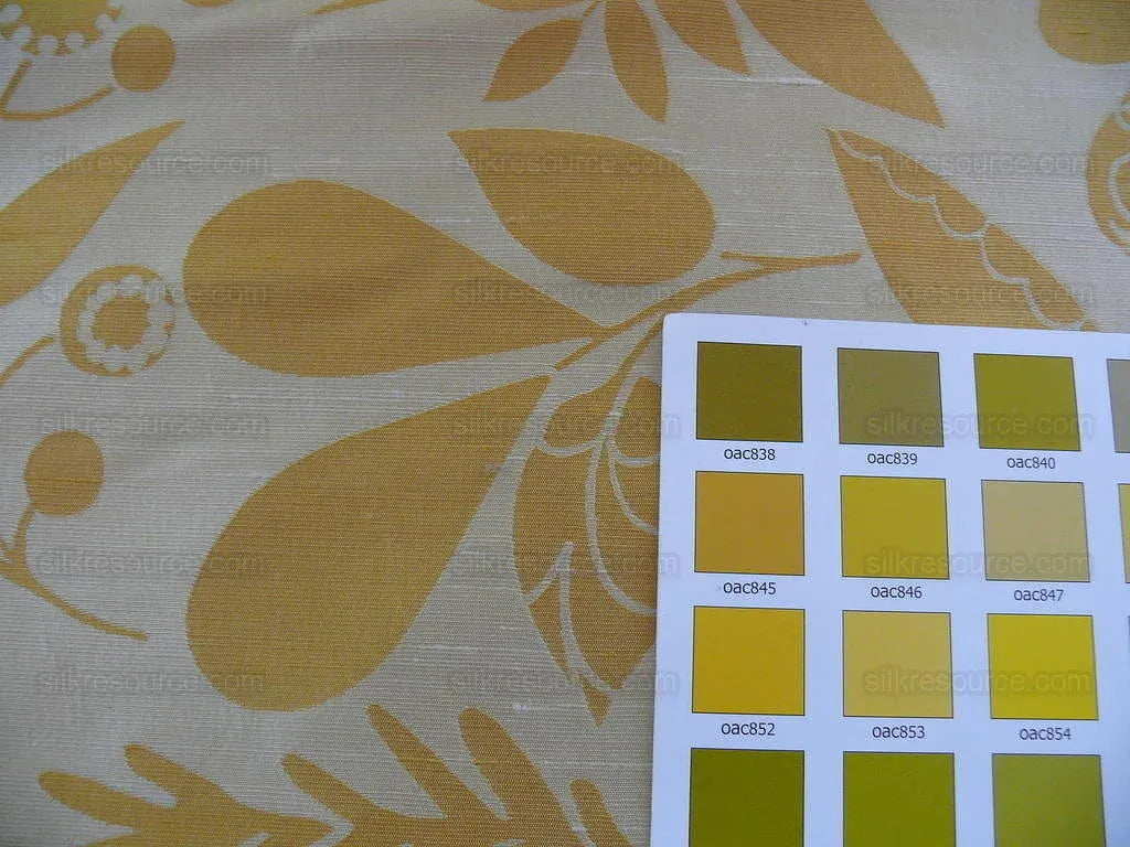 100% Silk Damask Fairy Tale Tree Of Life "yellow" Gold Thick Josef Frank MSRP USD356/Y