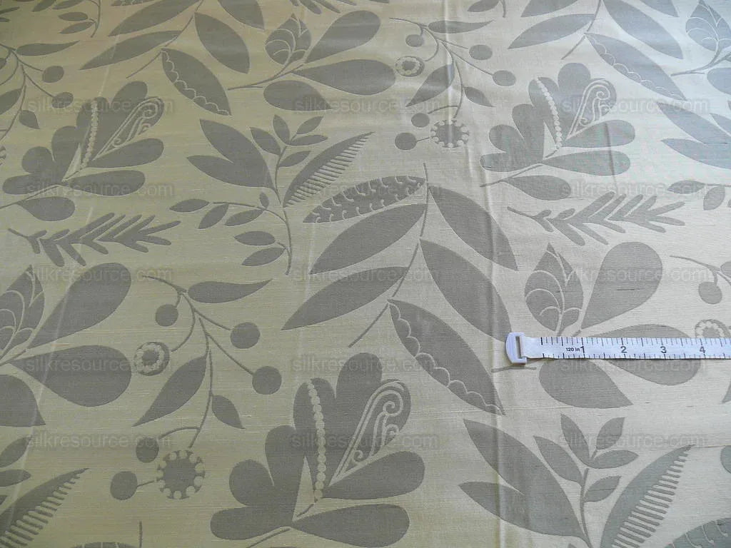 100% Silk Damask Fairy Tale Tree Of Life "grey" Thick Josef Frank MSRP USD356/Y