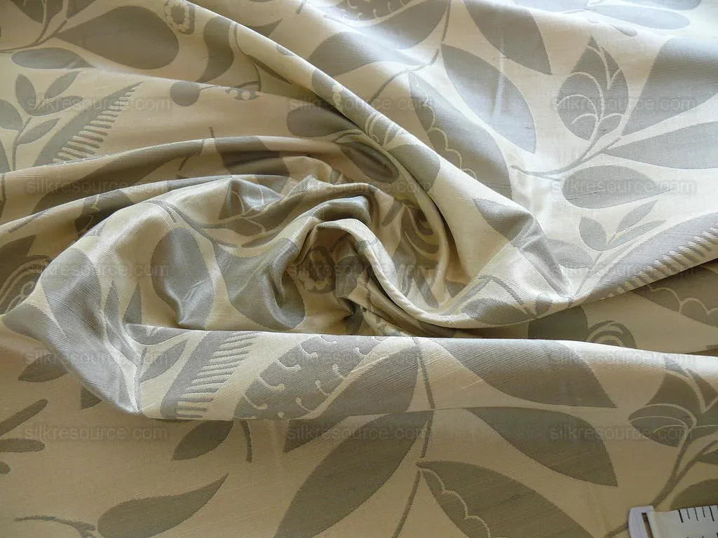 100% Silk Damask Fairy Tale Tree Of Life "grey" Thick Josef Frank MSRP USD356/Y