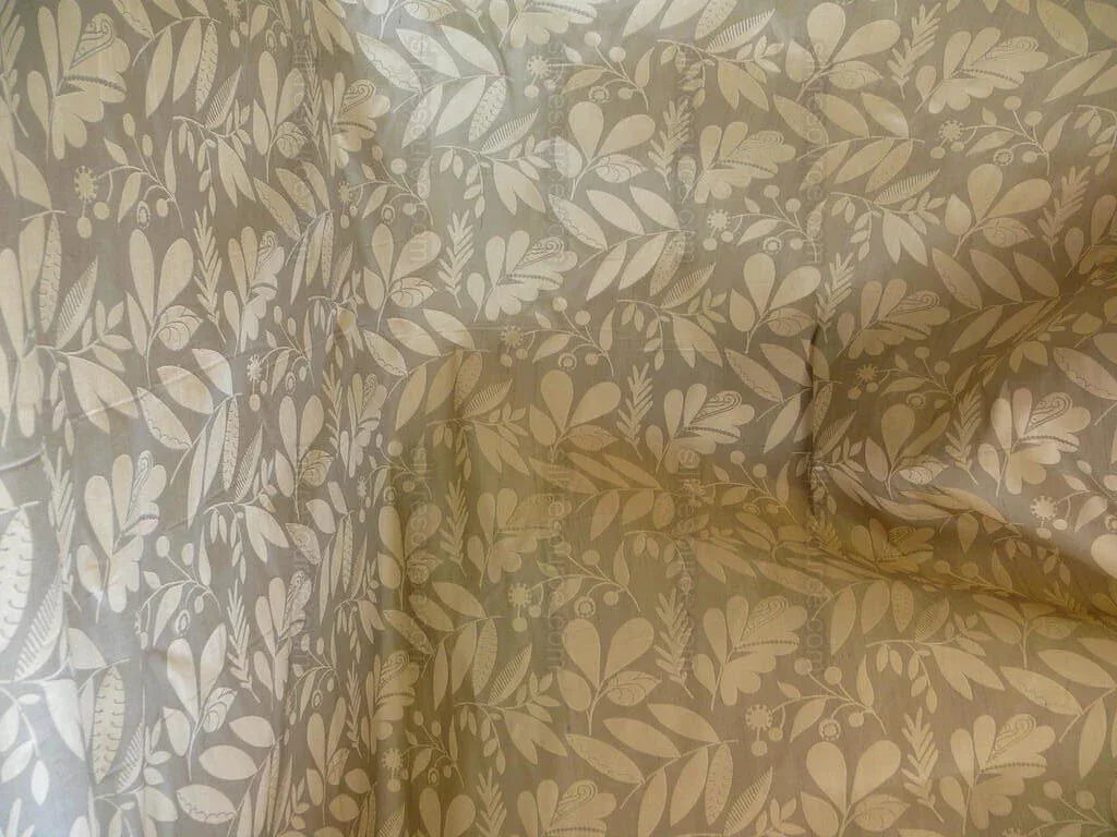 100% Silk Damask Fairy Tale Tree Of Life "grey" Thick Josef Frank MSRP USD356/Y