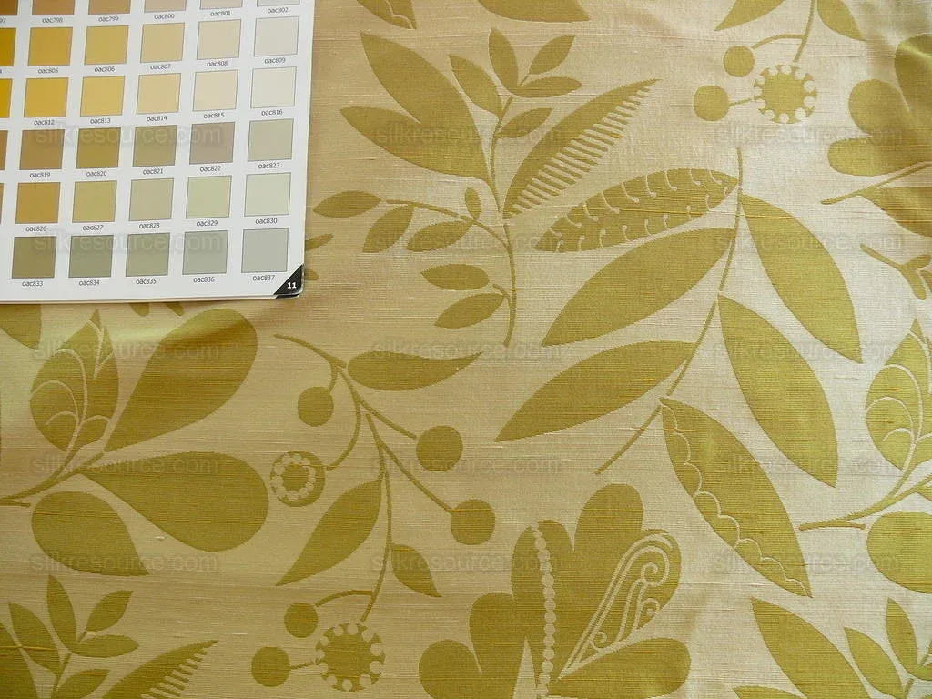 100% Silk Damask Fairy Tale Tree Of Life "grass" Green Thick Josef Frank MSRP USD356/Y