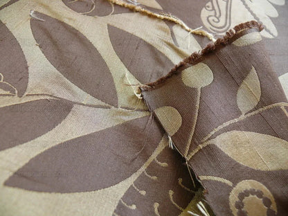 100% Silk Damask Fairy Tale Tree Of Life "chocolate" Brown Thick Josef Frank MSRP USD356/Y