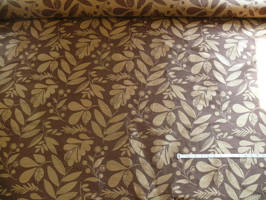 100% Silk Damask Fairy Tale Tree Of Life "chocolate" Brown Thick Josef Frank MSRP USD356/Y