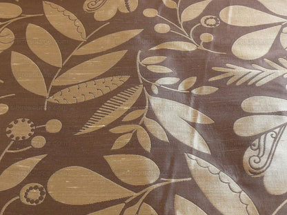 100% Silk Damask Fairy Tale Tree Of Life "chocolate" Brown Thick Josef Frank MSRP USD356/Y