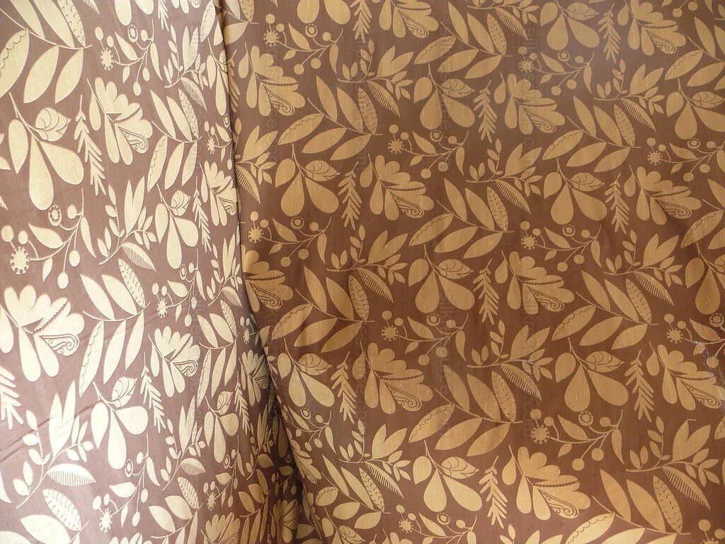 100% Silk Damask Fairy Tale Tree Of Life "chocolate" Brown Thick Josef Frank MSRP USD356/Y