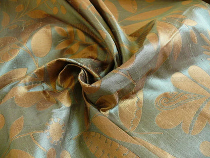 100% Silk Damask Fairy Tale Tree Of Life "teal" Blue Thick Josef Frank MSRP USD356/Y