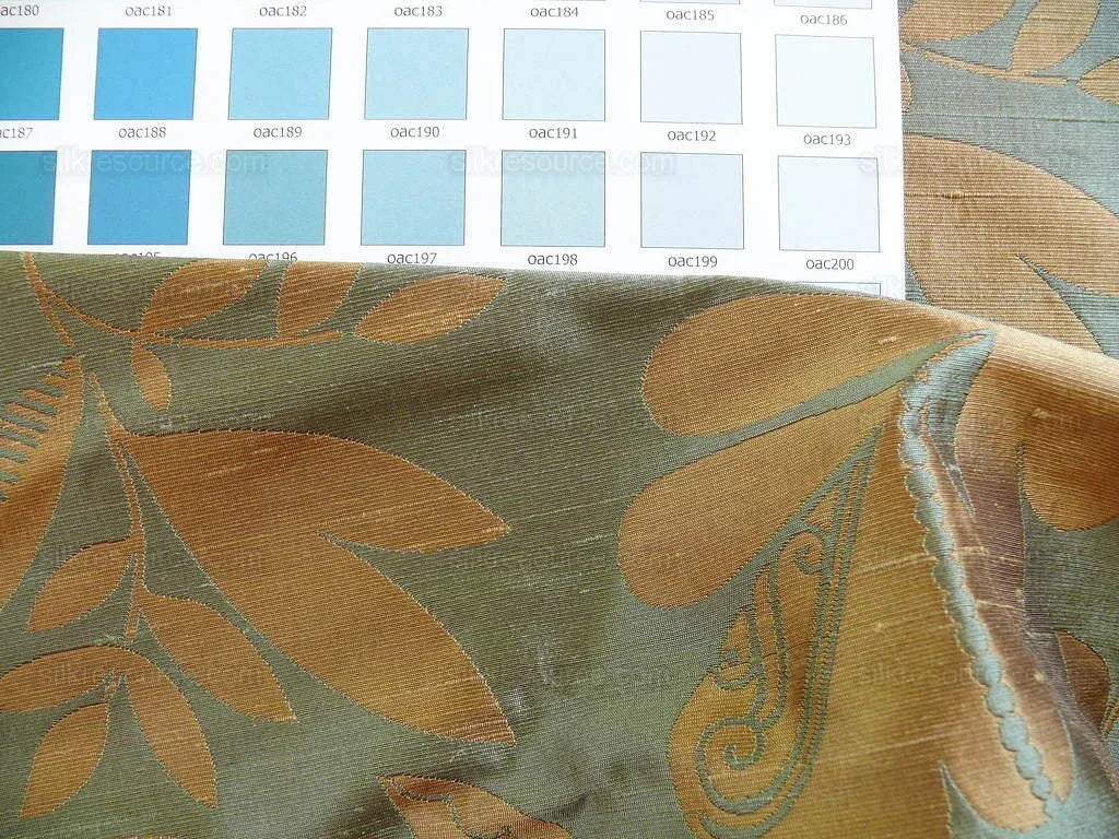 100% Silk Damask Fairy Tale Tree Of Life "teal" Blue Thick Josef Frank MSRP USD356/Y