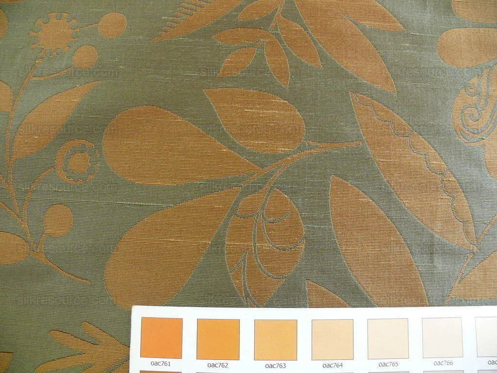 100% Silk Damask Fairy Tale Tree Of Life "teal" Blue Thick Josef Frank MSRP USD356/Y