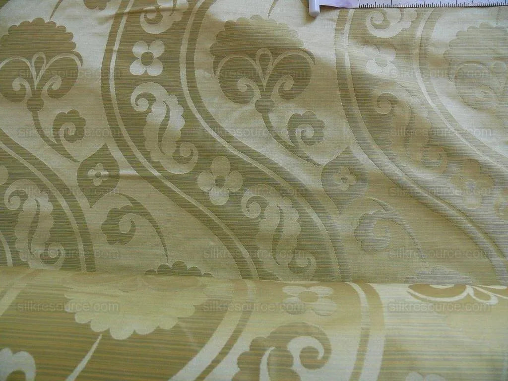 100% Silk Damask Peony River - Mist Ecru