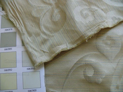 100% Silk Damask Peony River - Mist Ecru