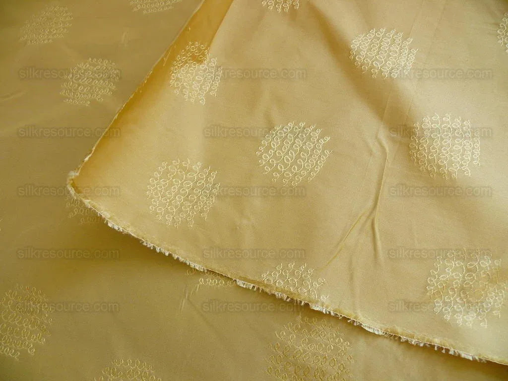Bty 100% Silk Damask Loop Doodle "butterscotch" Yellow Gold MSRP USD 200+/Y