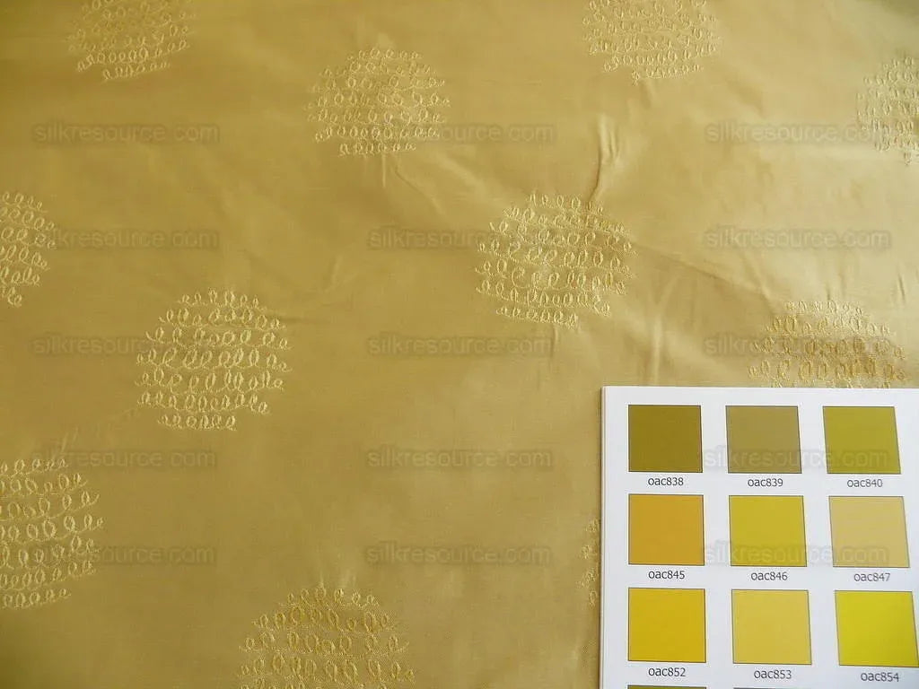 Bty 100% Silk Damask Loop Doodle "butterscotch" Yellow Gold MSRP USD 200+/Y