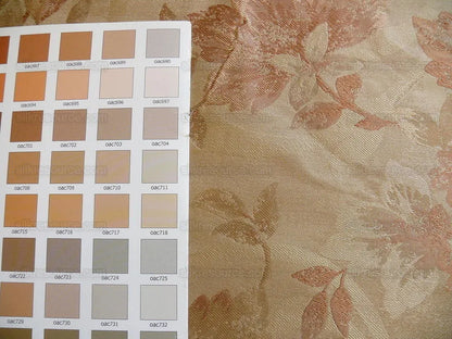 Rm Coco 100% Silk Lampas Autumn Tri-leaf Flower "cinnamon" Brown Gold Beige Pink MSRP USD 199.90/y