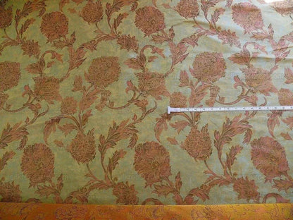 100% Silk Lampas Large Peony Paisley "etruscan" Blue