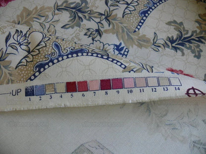 Travers Linen Print Asian Pink Peony Blue Porcelain